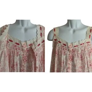 Only Necessities Pink Floral Lace Trim Robe